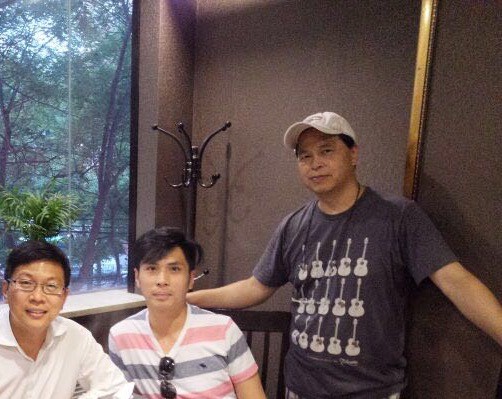 霍紹文（左起）與音樂製作人Kenn Wu、歐丁玉是好友。（霍紹文提供）