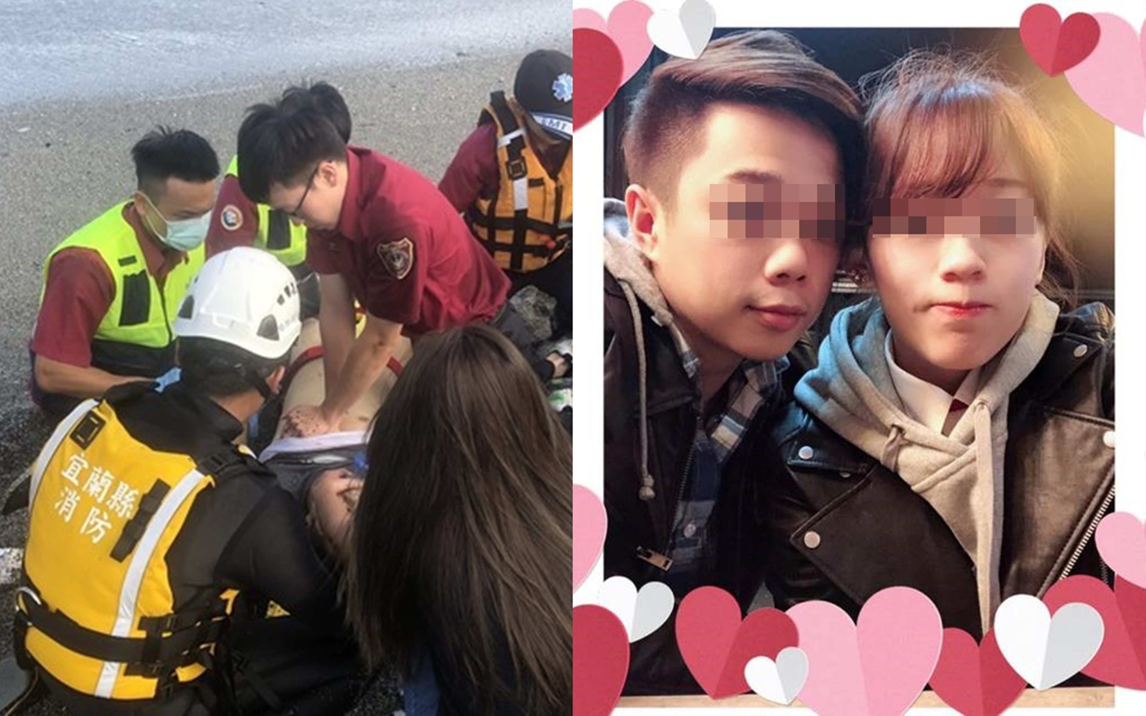 朱姓女友疑似無法接受男友離世，選擇輕生。（翻攝畫面）