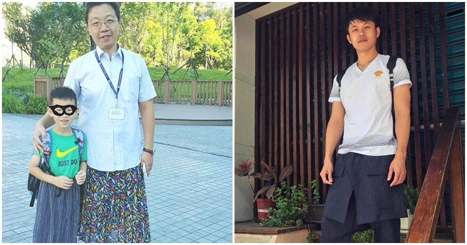 童書《穿裙子的男孩》遭下架，和平實小校長黃志順（左圖）、藝人焦糖哥哥（右圖）行動力挺。（翻攝自朱弘楠臉書、焦糖陳嘉行臉書）