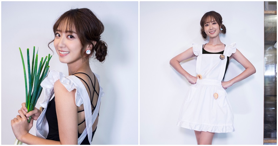 Popu Lady洪詩今以俏麗小廚娘「阿洪詩」身份上菜。（華研提供）