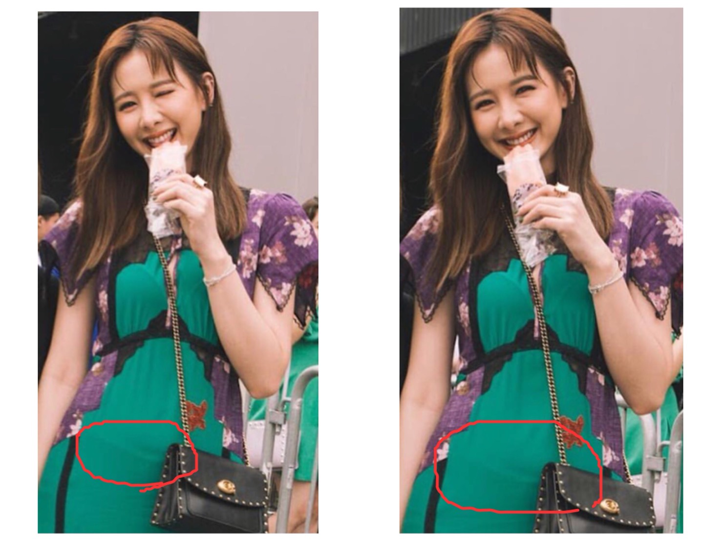 服裝週倒數第2天，安心亞開心吃冰棒，不過些微小腹與內褲褲頭痕跡與肚臍眼形狀明顯。（翻攝安心亞IG）