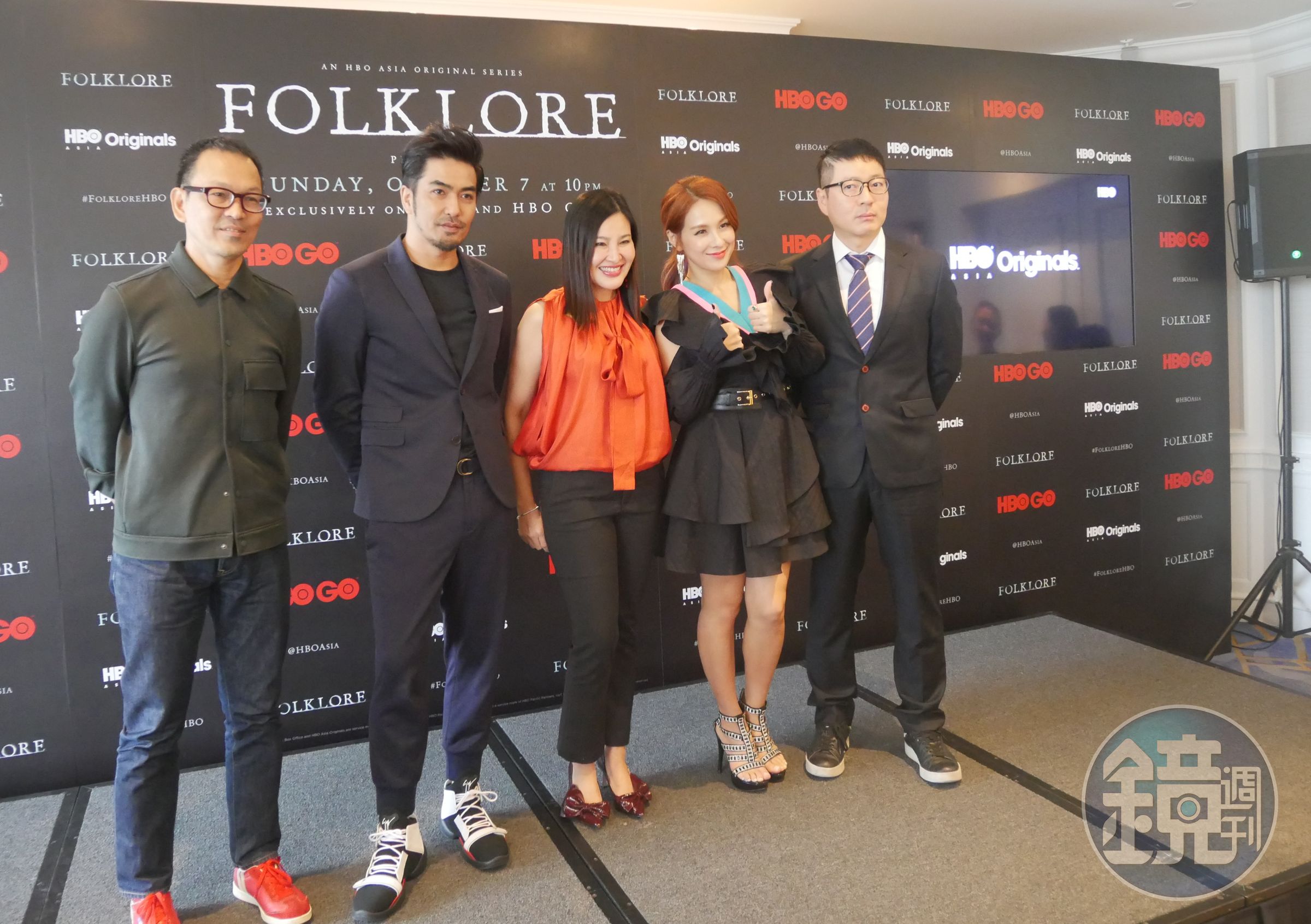 HBO影集《亞洲怪談》在新加坡舉行記者會，泰國導演Pen-ek、日星北村一輝、HBO高層Jessica、韓星蔡妍、韓導李尚宇出席。