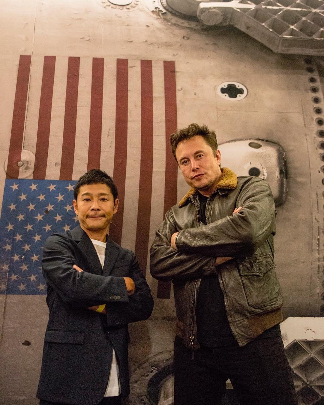 前澤友作和SpaceX總裁Elon Musk同框風光亮相。（翻攝自前澤友作IG）