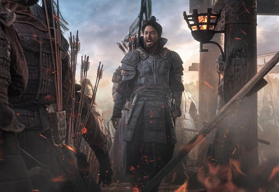 揚棄過去斯文美男形象,趙寅成在《浴血圍城88天》蓄落腮鬍飾演安市城主「楊萬春將軍」。(車庫娛樂提供)