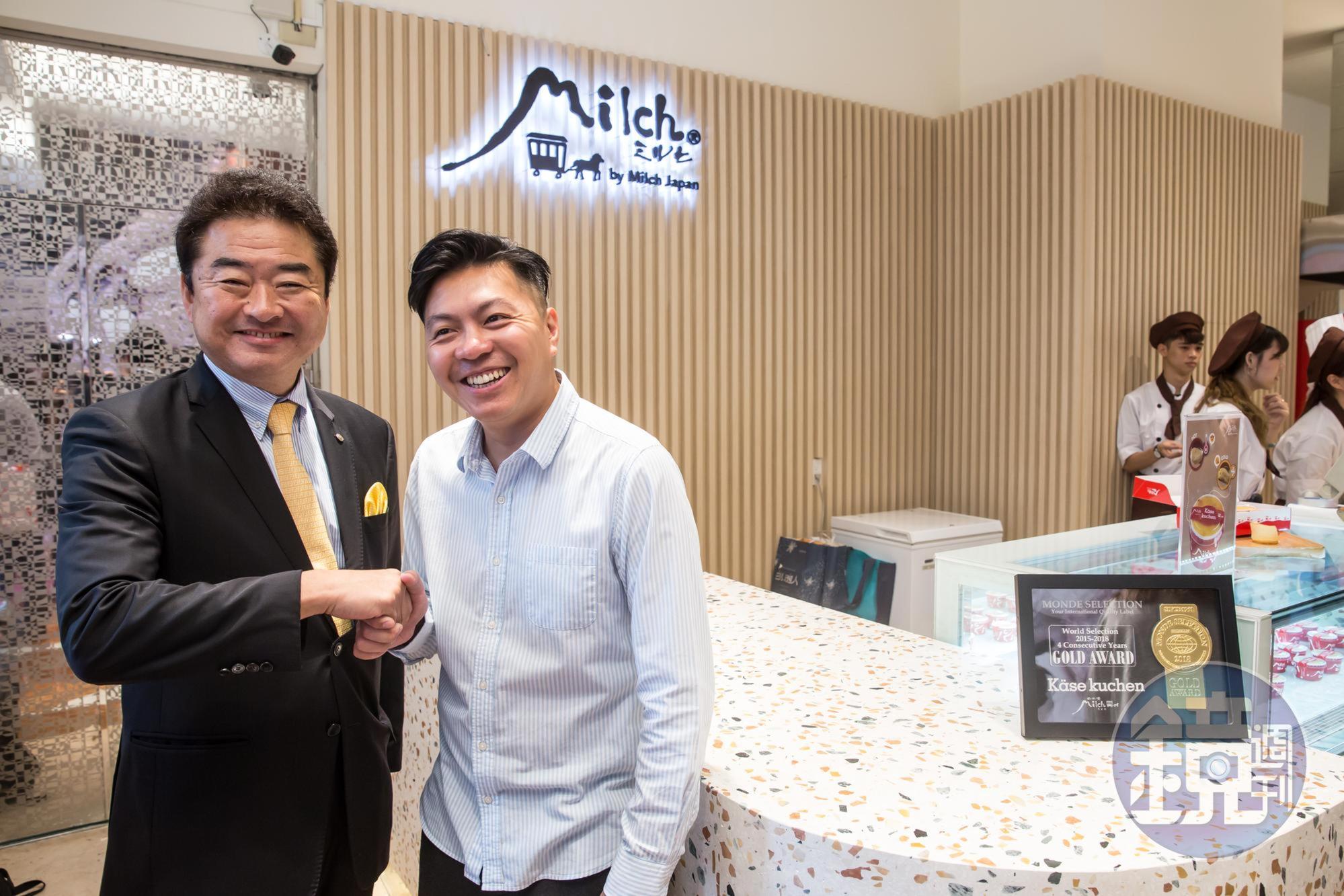 由布院Milch社長河越祐人與范牧群今天一同出席品牌記者會。