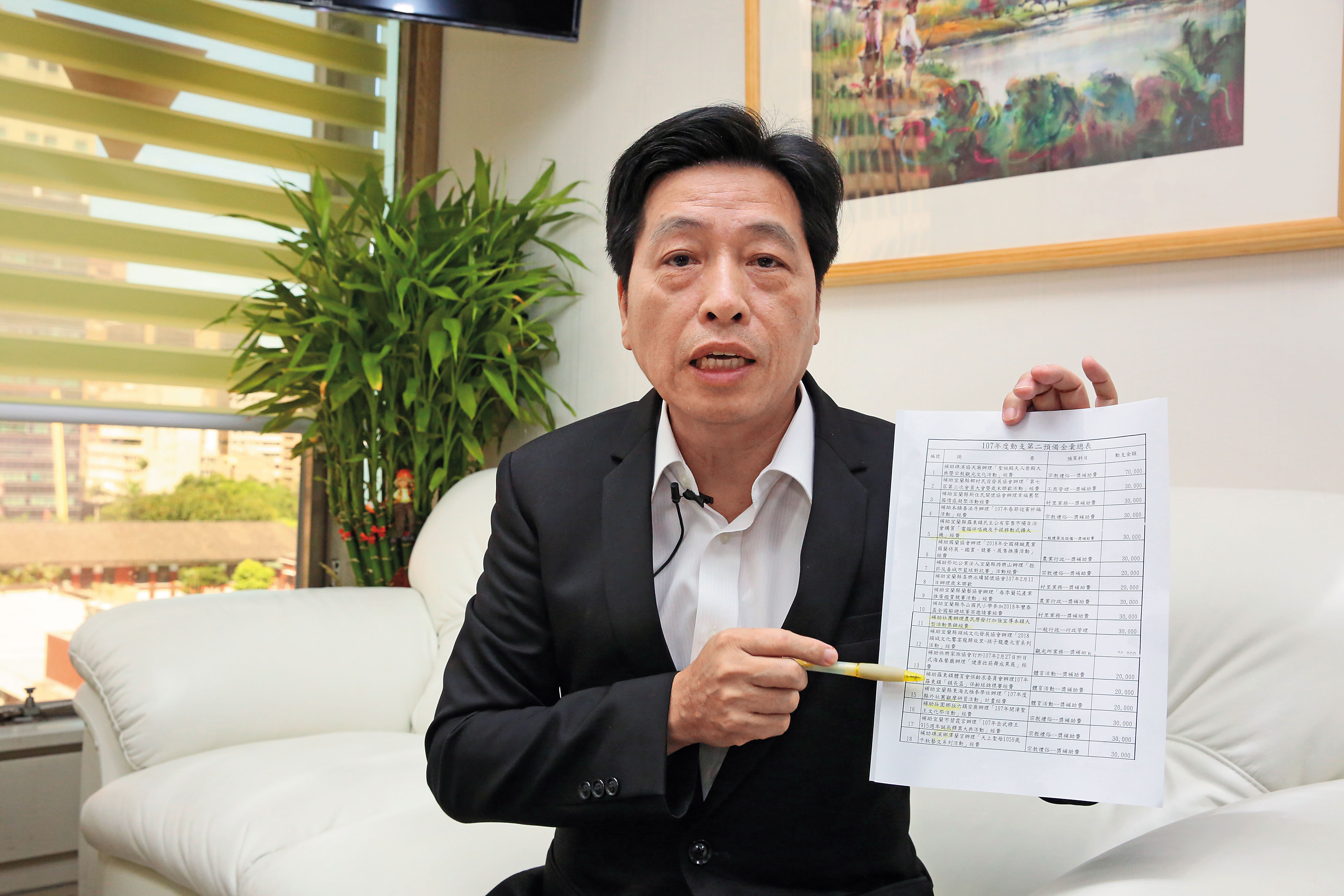 民進黨立委鄭寶清抨擊林姿妙如散財童子濫發第二預備金，涉嫌違法綁樁。