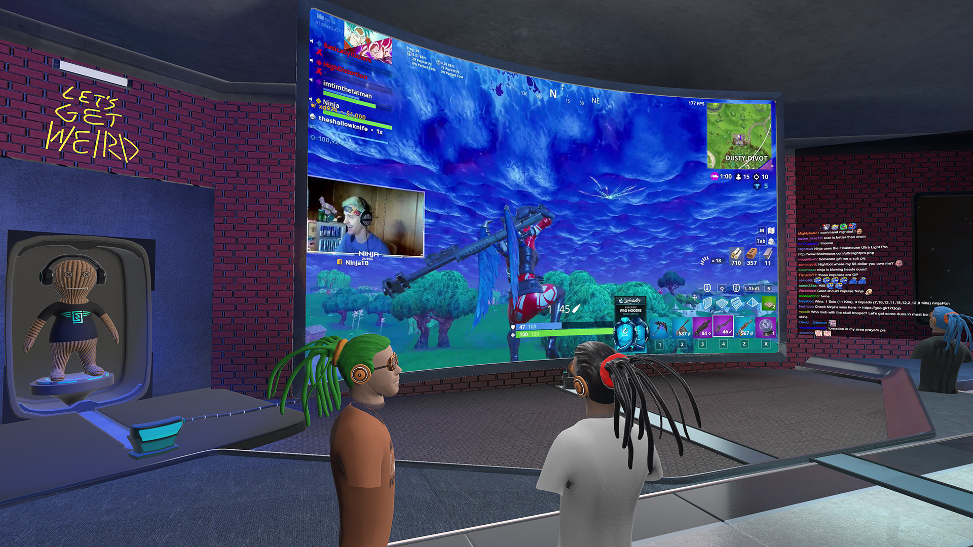在虛擬實境中一起收看知名實況主 Ninja 實況（圖片來源：官方）