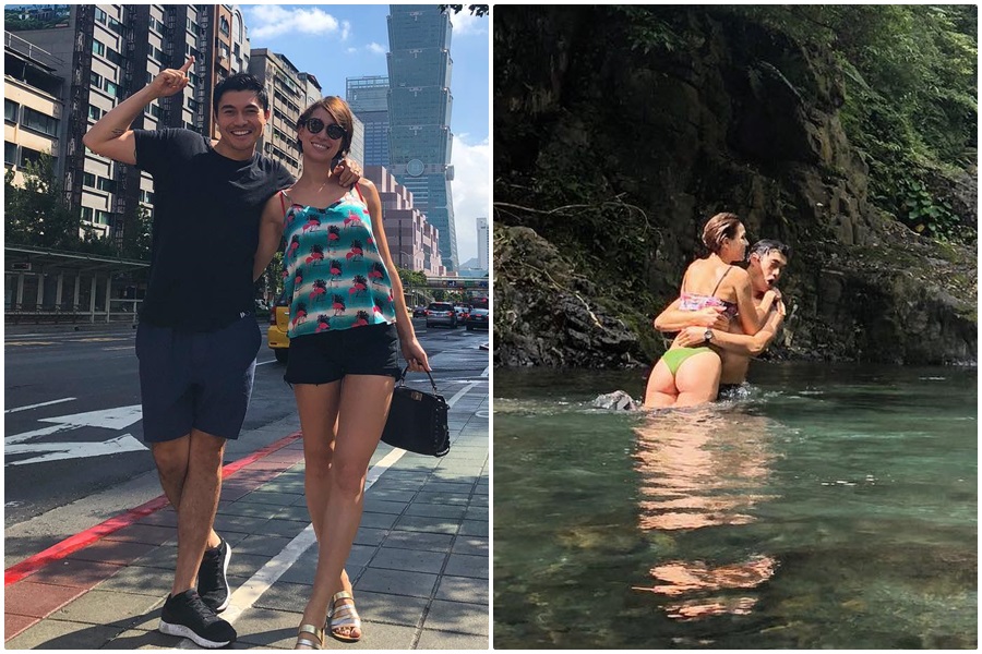 亨利高汀陪台籍老婆回娘家過中秋，兩人在台北街頭趴趴走，享受難得假期。（左圖翻攝自亨利高汀IG，右圖翻攝自livvlo IG）