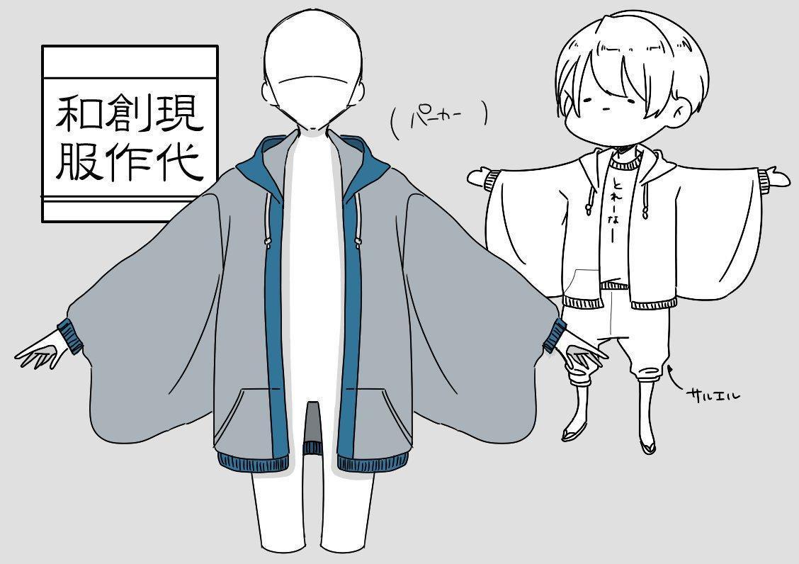 除了「袢纏帽套」外，花月還創作了眾多融合傳統和現代的服裝設計。（twitter@haruharu_sunny）