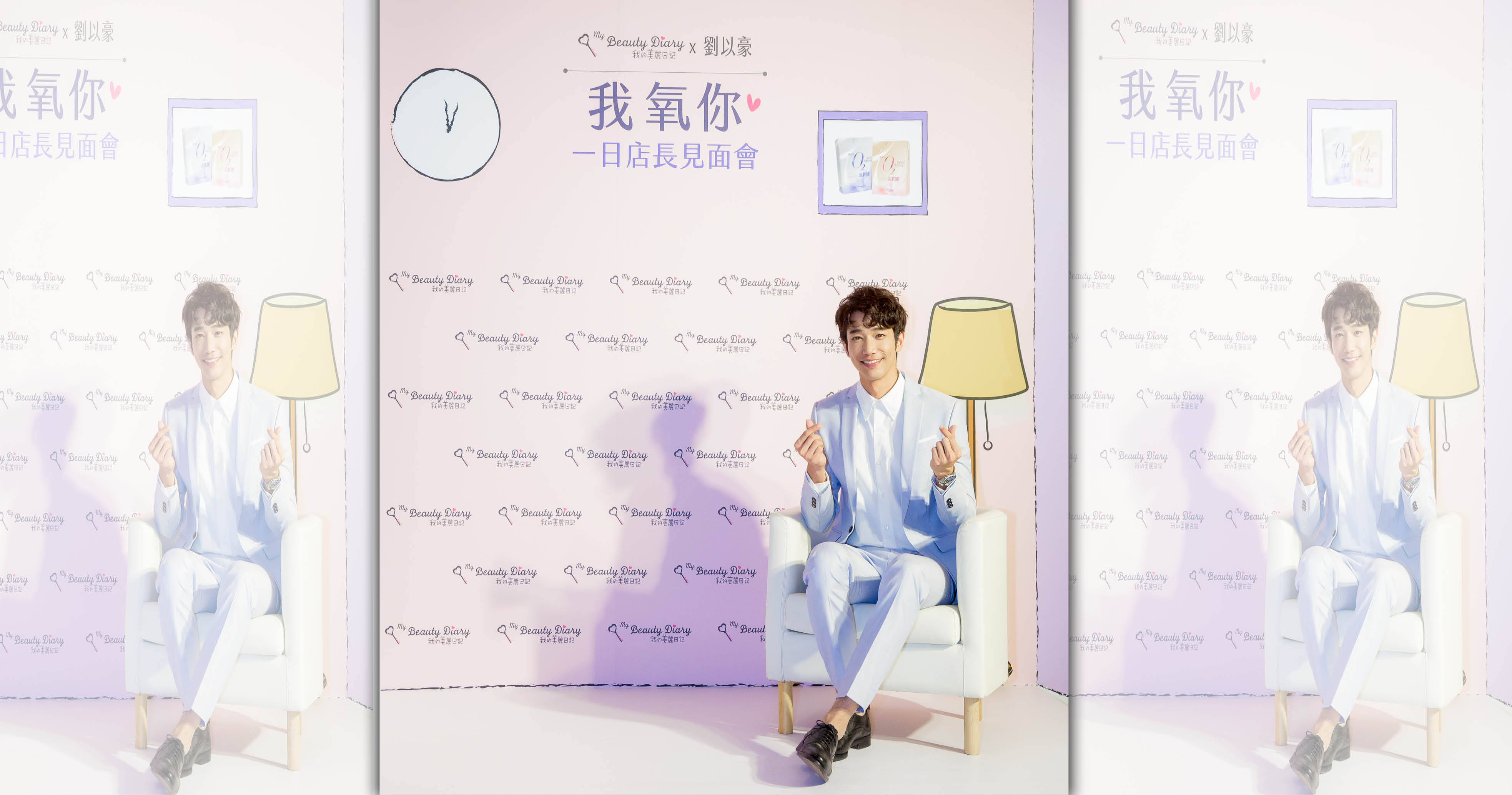 劉以豪今擔任代言面膜的一日店長。（伊林提供）