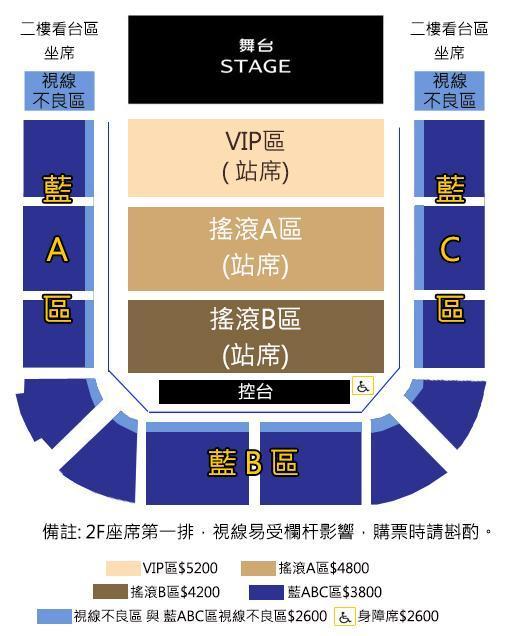 「2018 FTISLAND LIVE [+] IN TAIPEI」演唱會票價圖。（海樂影業提供）