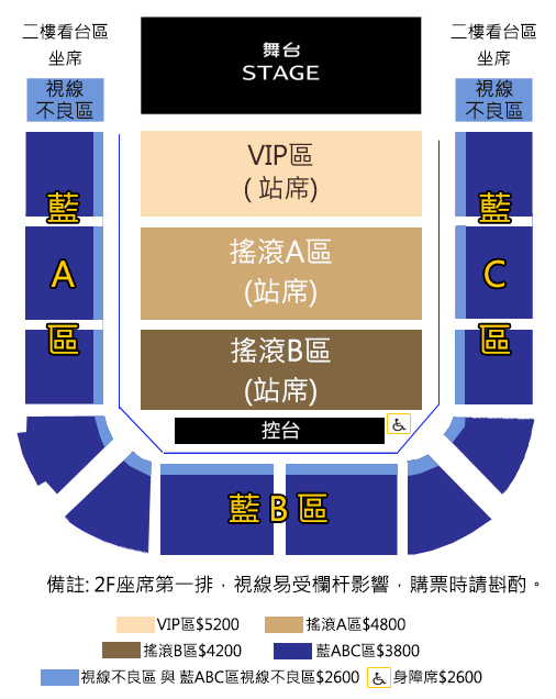 「2018 FTISLAND LIVE [+] IN TAIPEI」演唱會票價圖。（海樂影業提供）