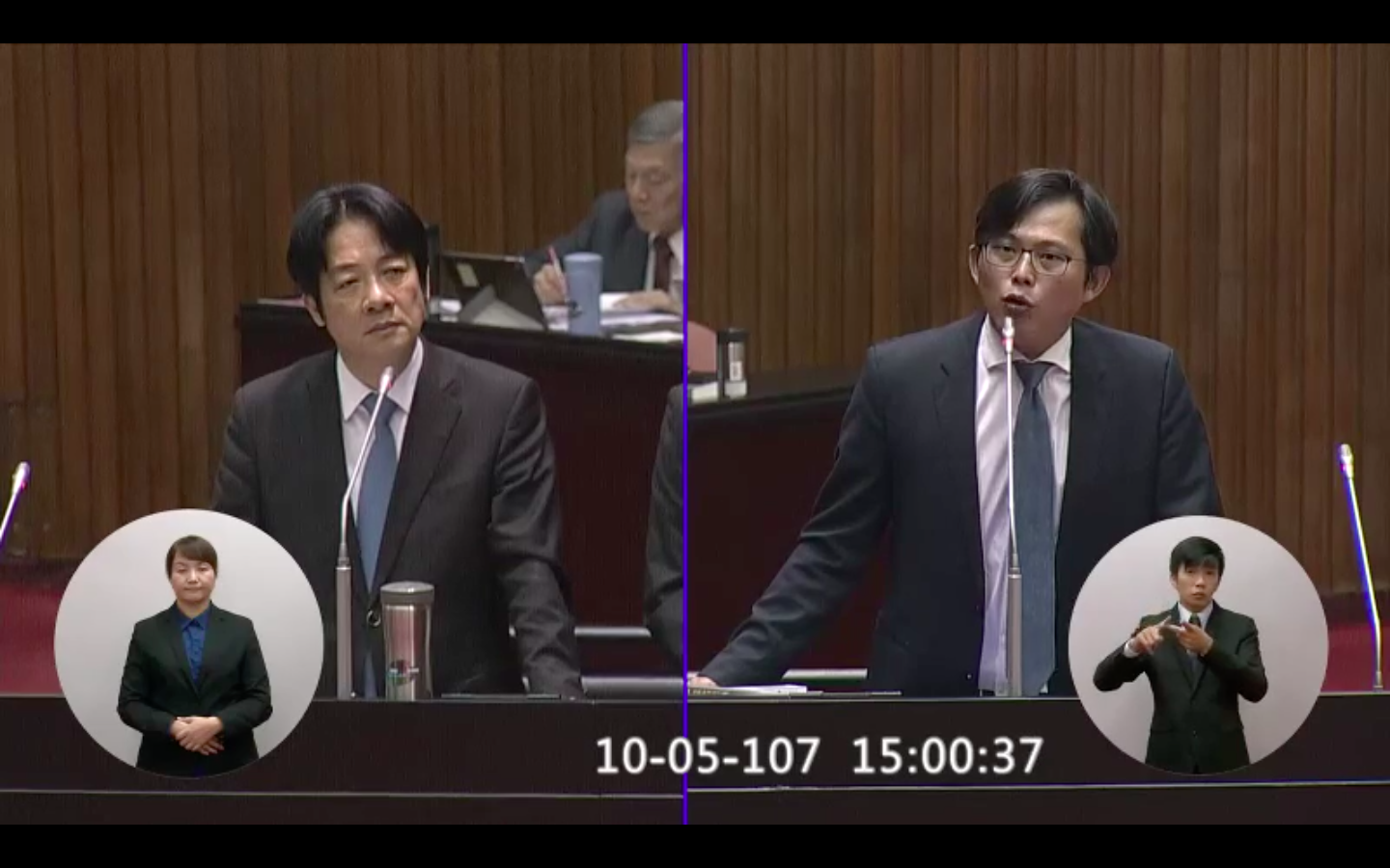 黃國昌指出,涉入慶富詐貸的集團跟QD partners根本是同一夥人。(翻攝自立法院IVOD)