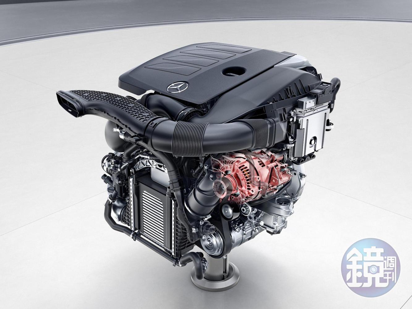 代號M264的1.5 升直列四缸汽油引擎，基礎動力為 184hp 與28.6kgm，並透過EQ Boost科技加持，可提供額外14hp馬力與14.3kgm扭力。