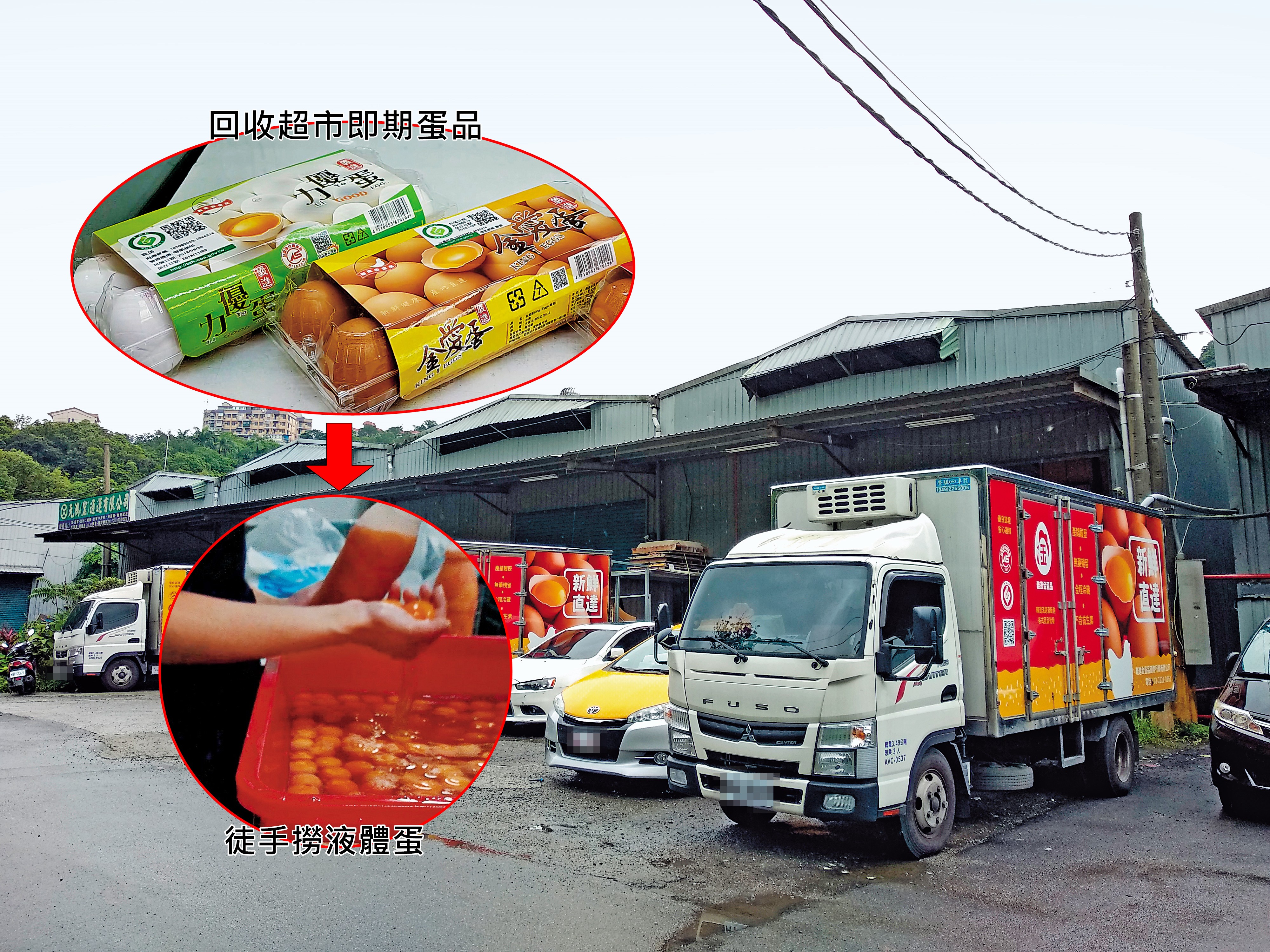 義進金食品公司遭員工爆料回收超市即期蛋品，重標換裝後再上架。