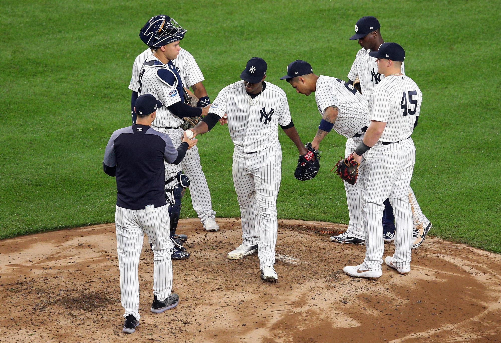 洋基王牌先發塞維里諾(Luis Severino)投不滿4局,吞6分責失黯然退場。