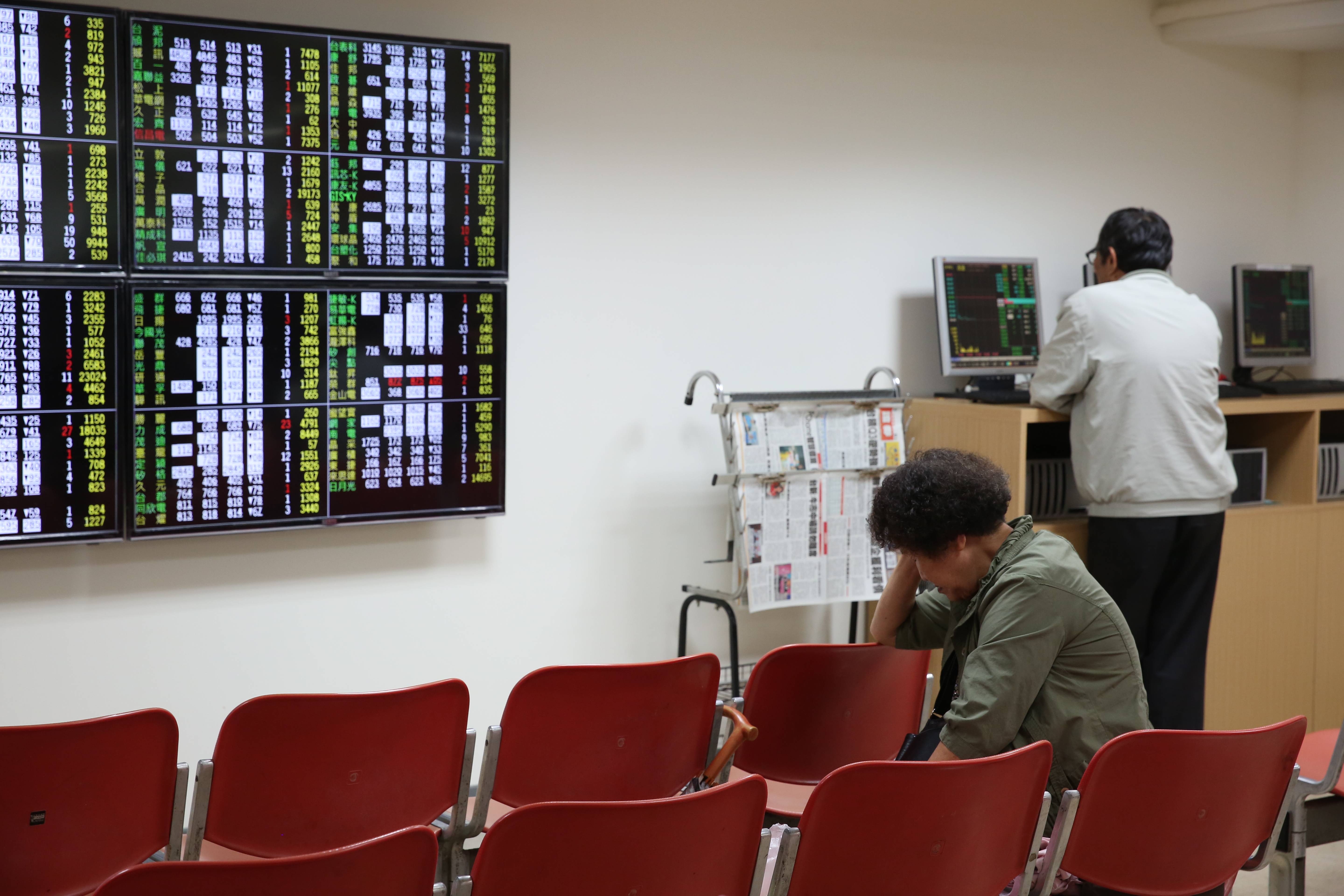 受到美股重挫影響，台股早盤大跌逾600點。