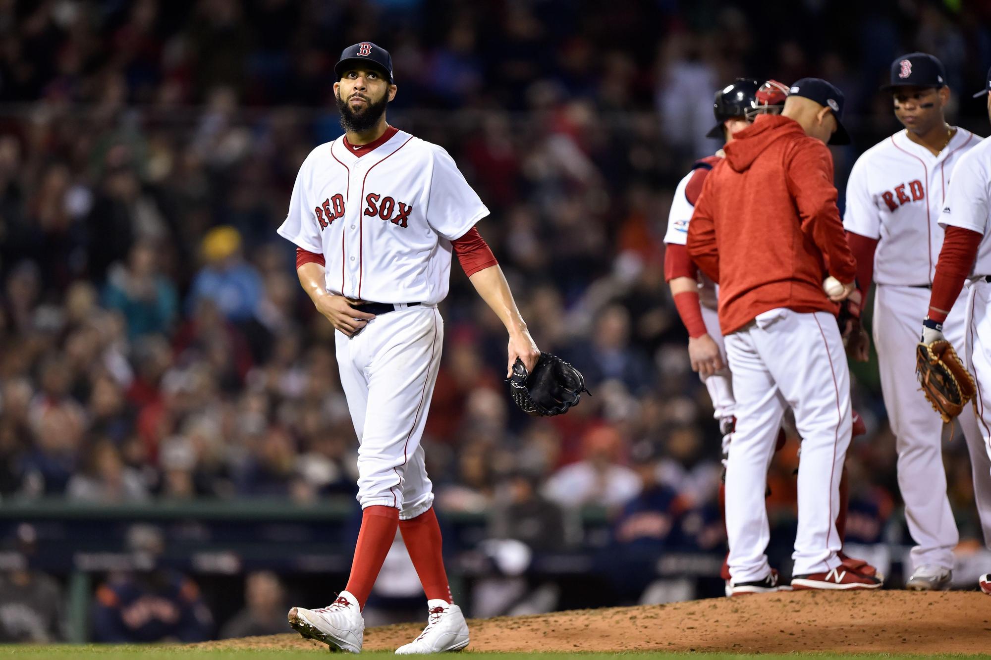 普萊斯（David Price）只投4.2局被迫退場，就差一人次可獲勝投資格，目前季後賽11場先發，取得0勝9敗。（東方IC）