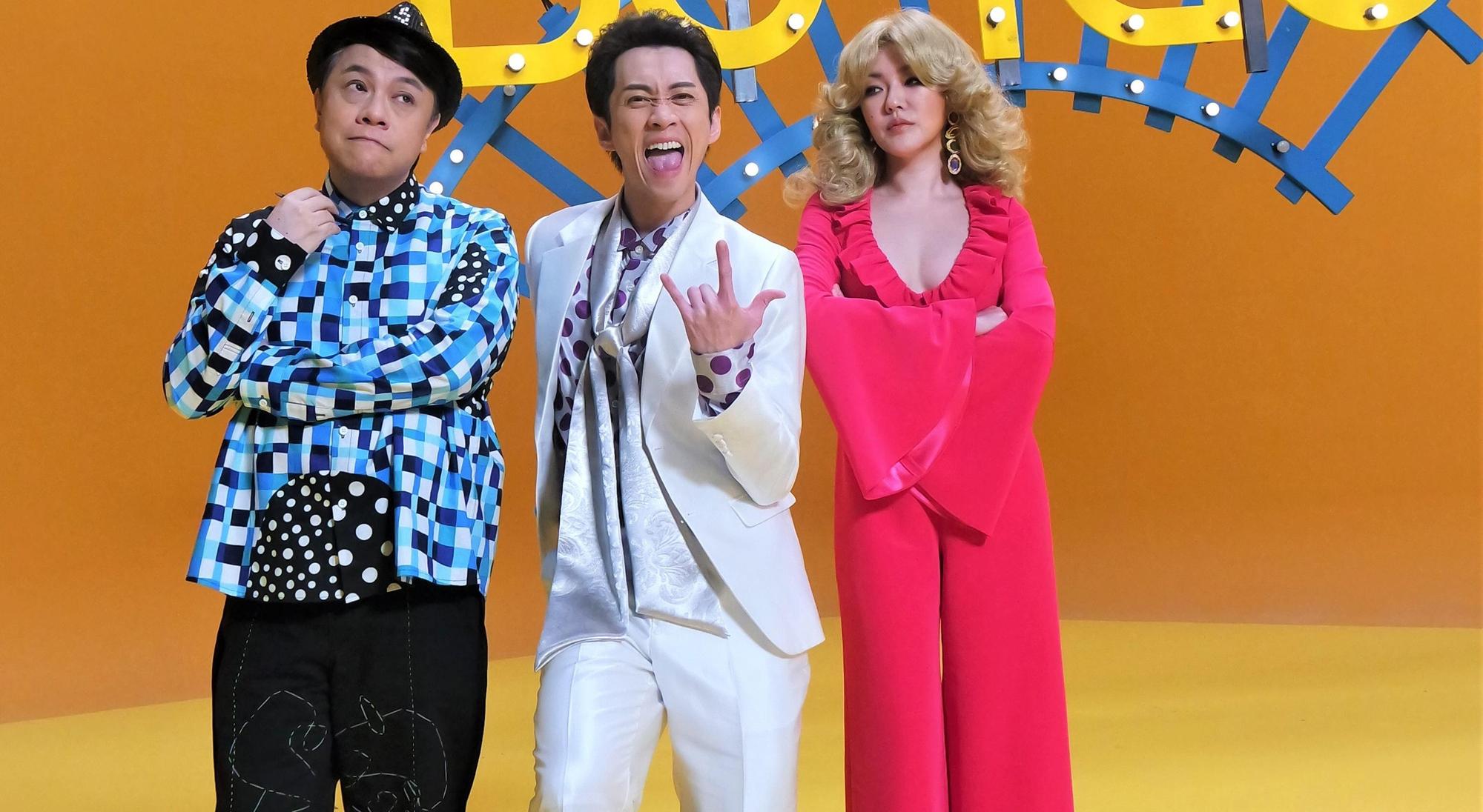 陳漢典（中）首支單曲〈先不要〉，MV邀來蔡康永（左）、小S齊入鏡。（有聲娛樂提供）