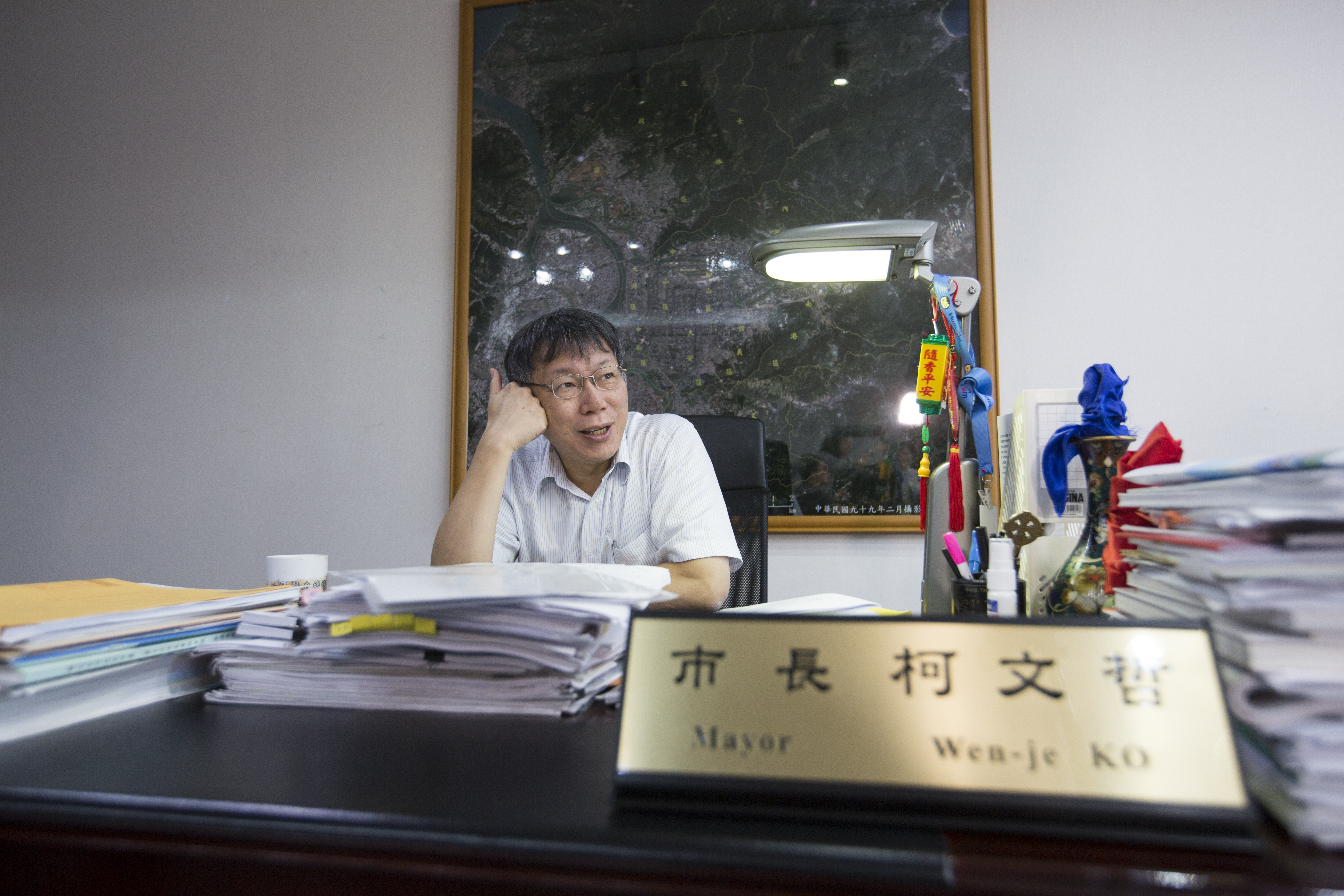 台北市長柯文哲日前接受彭博專訪。