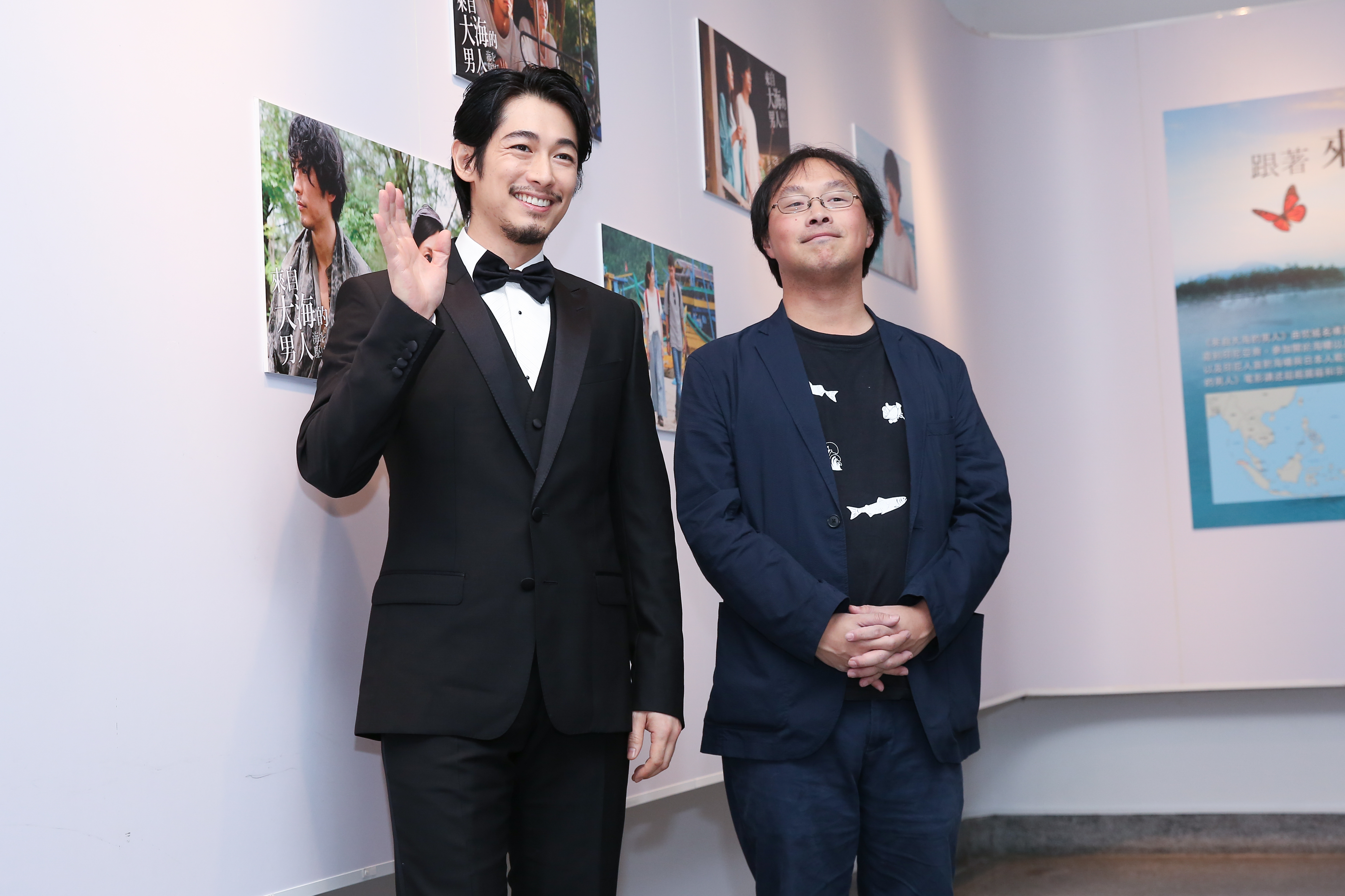 導演深田晃司與藤岡靛（左）為電影《來自大海的男人》與媒體進行聯訪。