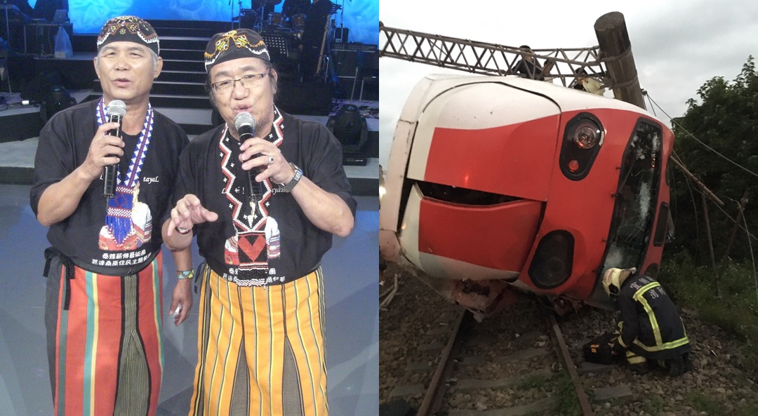 北原山貓成員陳明仁（左）老師也在普悠瑪車上，逃過死劫。（左圖翻攝自北原山貓臉書）