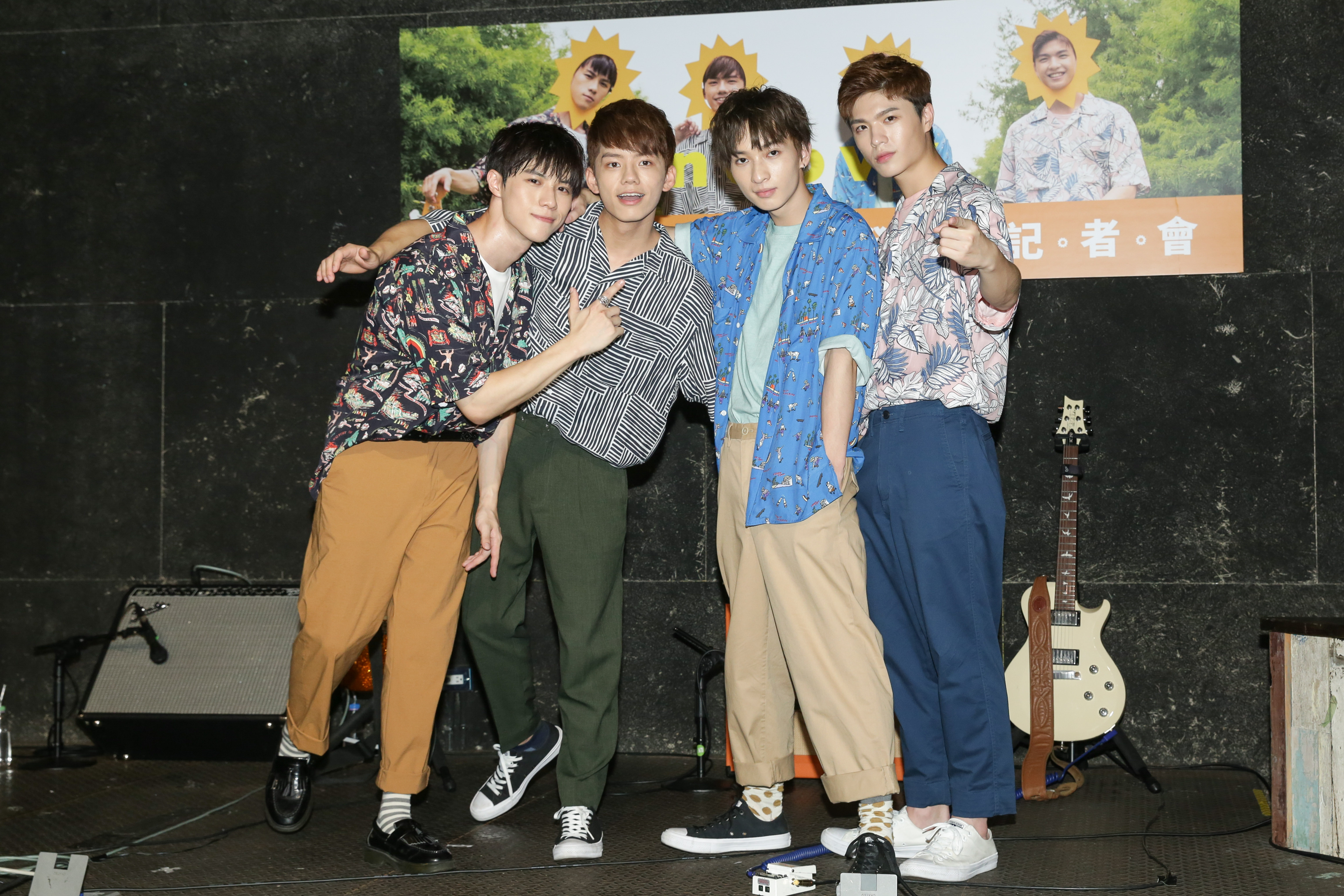 日系搖滾樂團noovy發行台灣第2張專輯《SUN》，左起JK、Mark、Shawn和Hank。