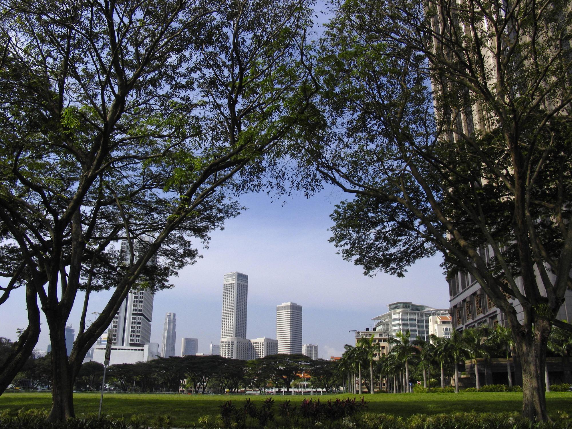 新加坡亮麗市景的背後,隱藏著階級裂痕。(東方IC)