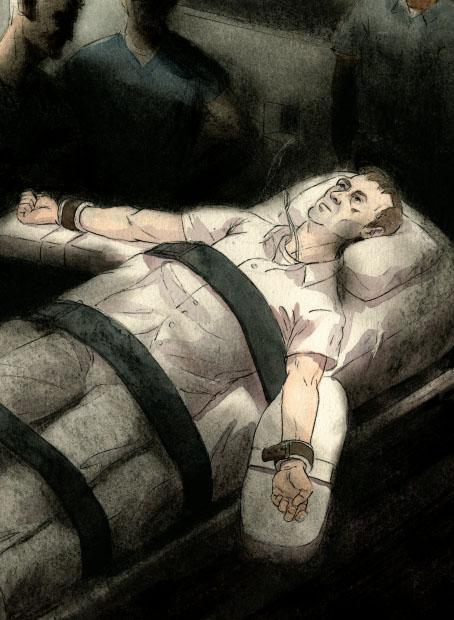 《死亡》中的〈殘忍且不尋常〉探討美國注射死刑的歷史及爭議。(截自雜誌)