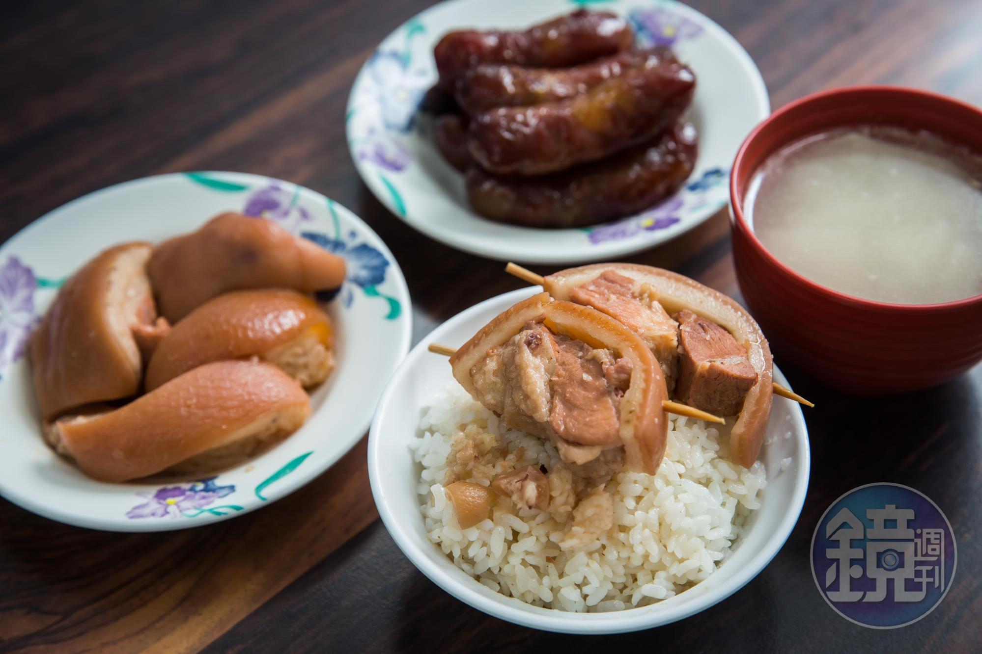 阿興魯肉飯的爌肉肥而不膩,瘦肉鮮嫩不柴。(爌肉便當,65元)