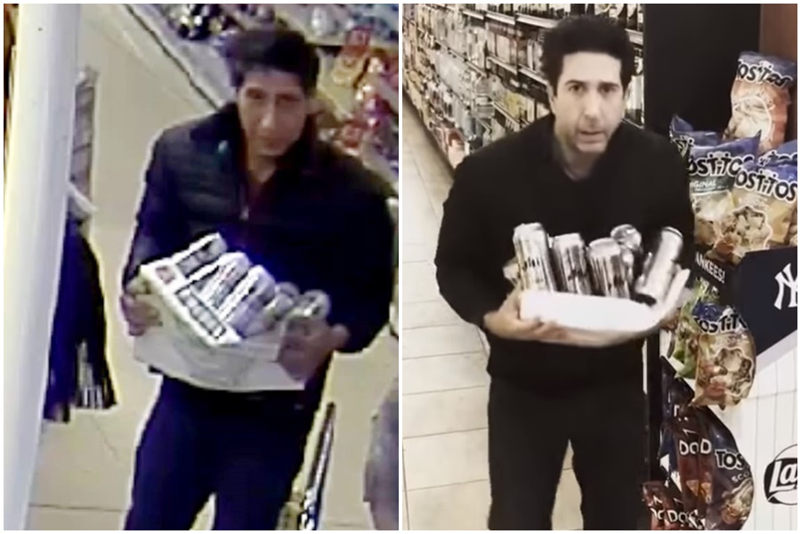 英國黑潭警局日前追緝一位竊賊（左圖），卻被指出神似《六人行》的男主角羅斯（右圖）。（翻攝自Blackpool Police臉書）