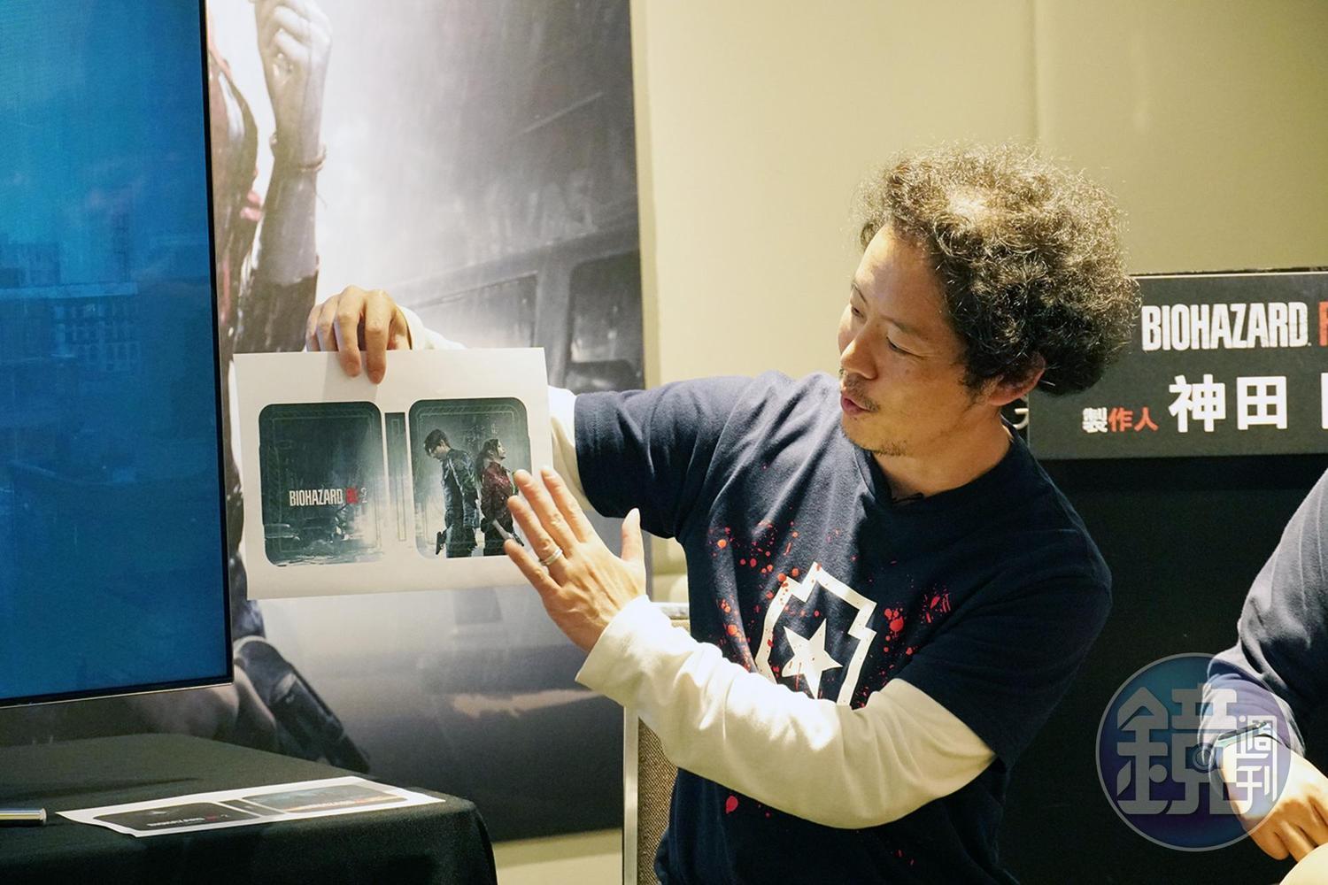 神田剛在現場也特別展示台灣專用鐵盒版的封面、封底設計。