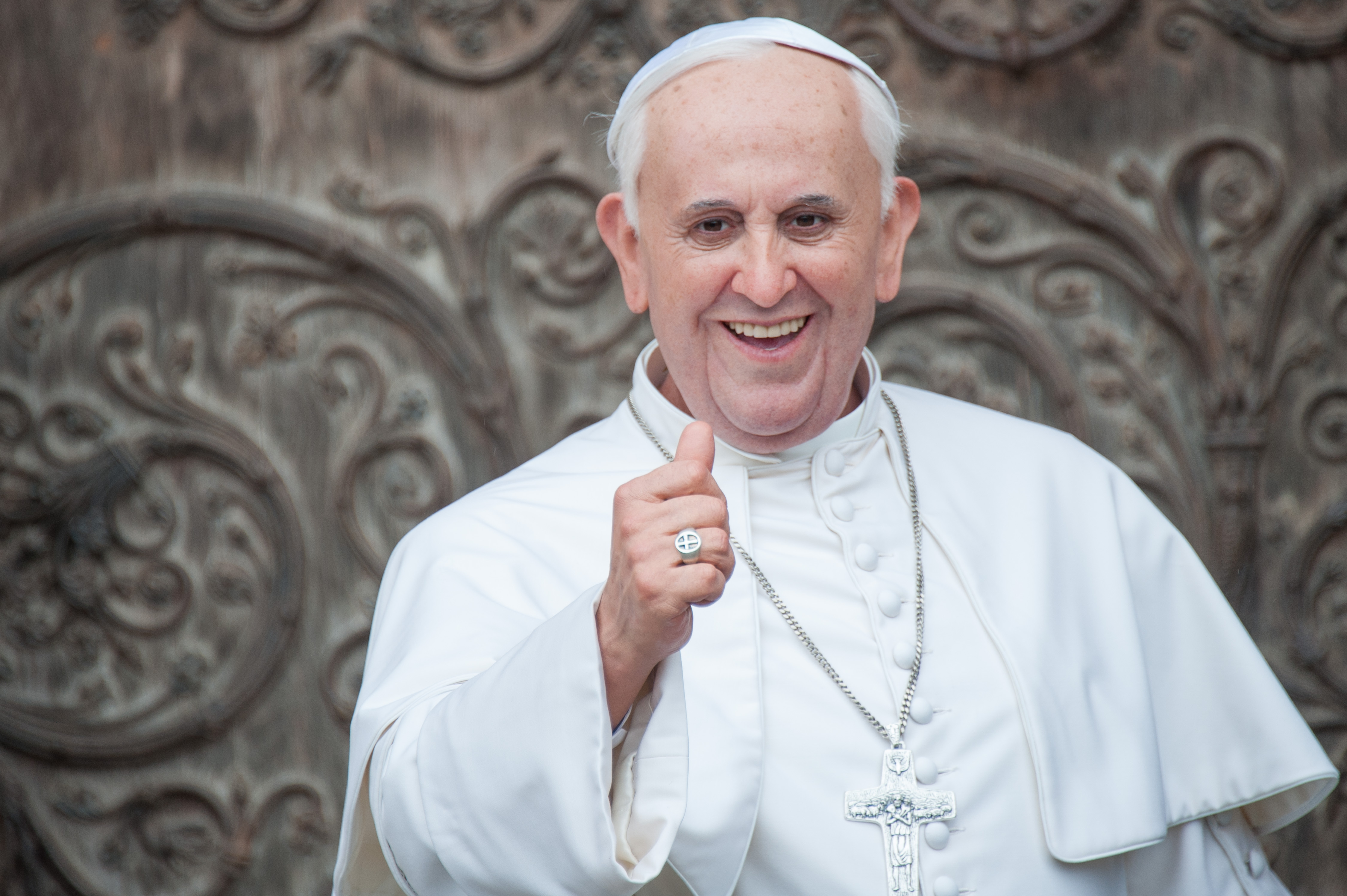 據傳《Follow JC Go》遊戲上架後，教宗方濟各也成為了玩家之一。 （東方IC）