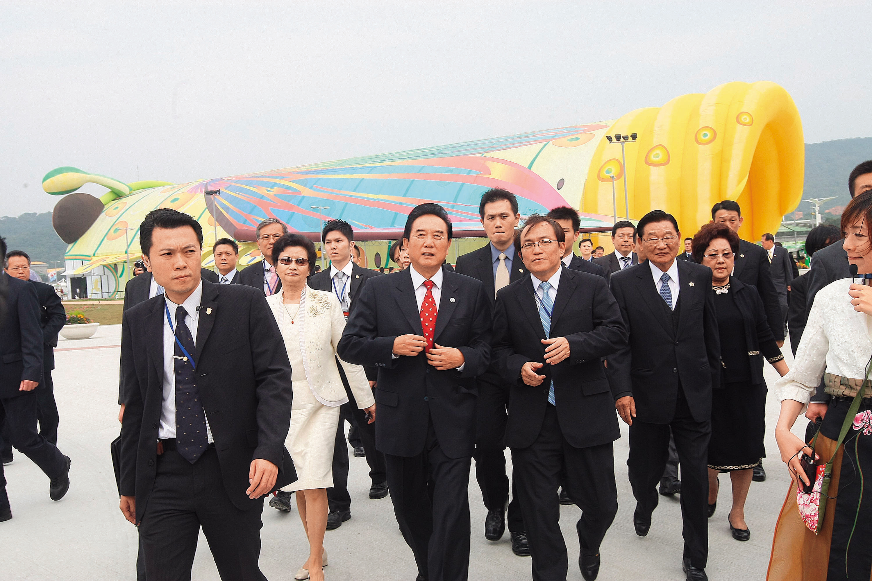 台北花博當年與中國大陸互動熱絡,連當時擔任海協會長的陳雲林都受邀參訪。(中央社)