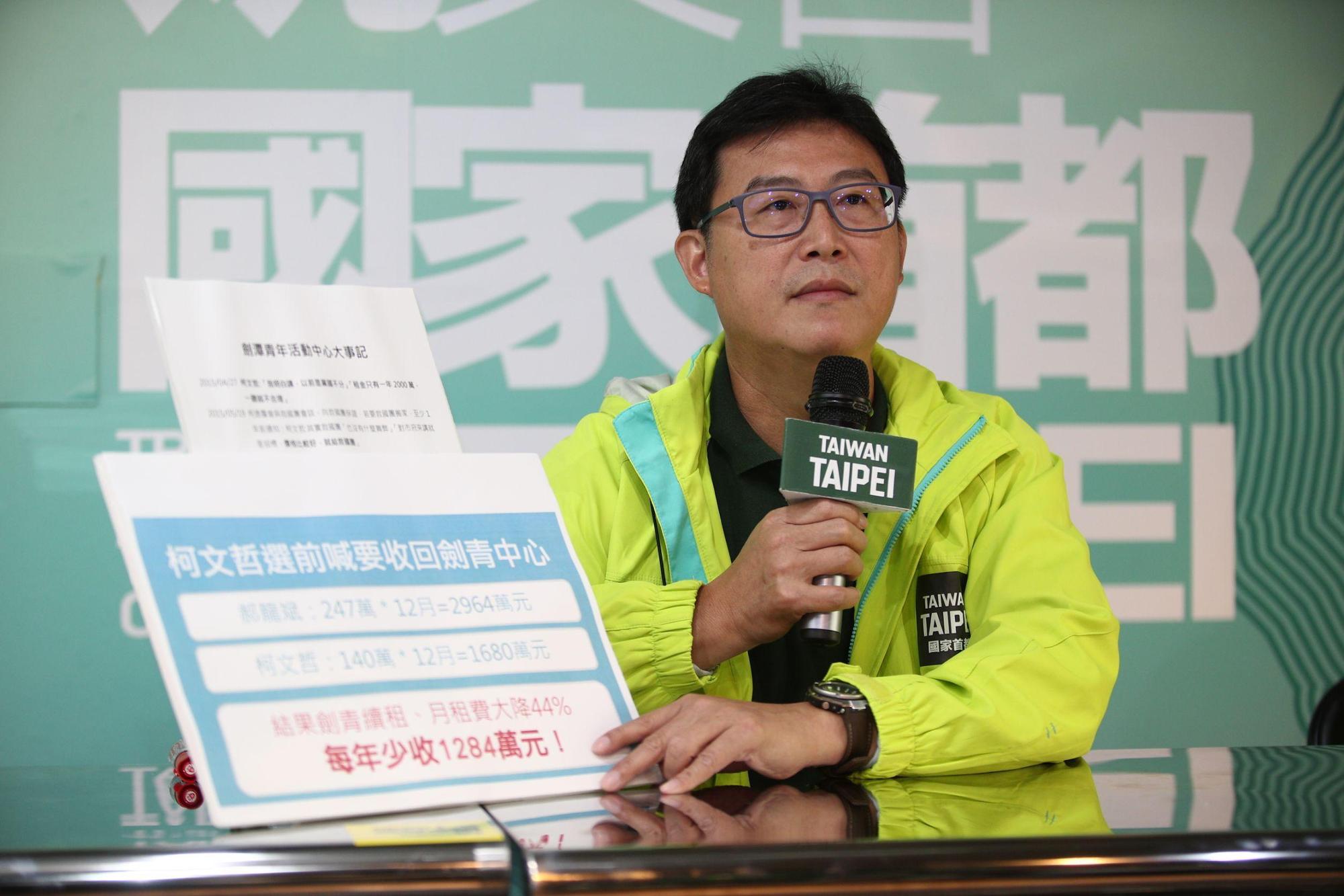 民進黨台北市長參選人姚文智反批前總統馬英九是混蛋。（姚文智辦公室提供）