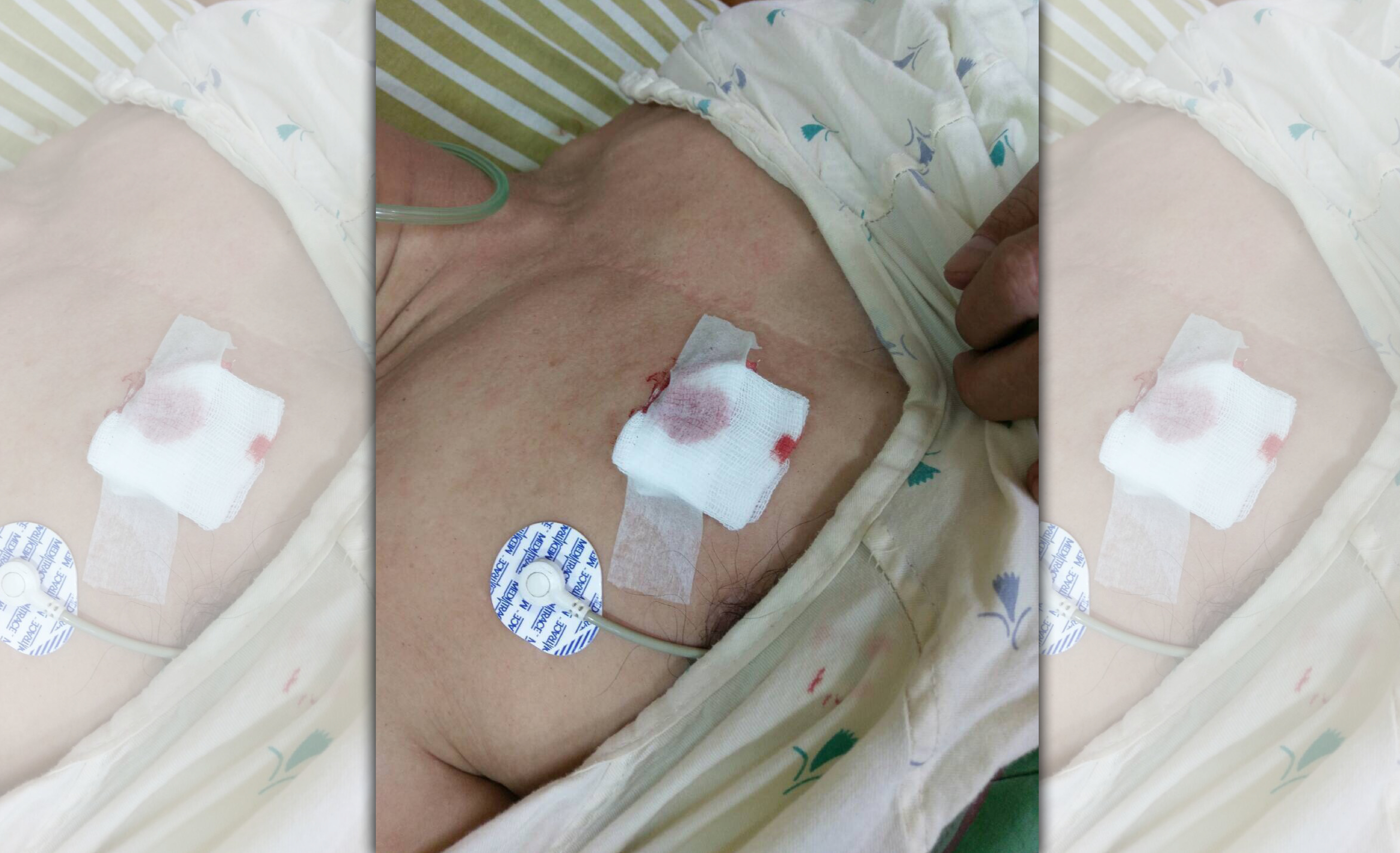 何男胸口遭莊男開槍後送醫，目前沒有生命危險。（翻攝畫面）