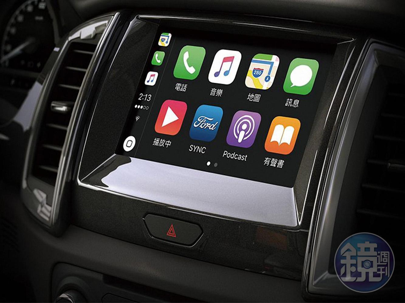 搭載SYNC® 3中文娛樂通訊整合系統，配置8吋彩色觸控螢幕，可連結Apple CarPlayTM及Android Auto ，並提供原廠中文導航系統。