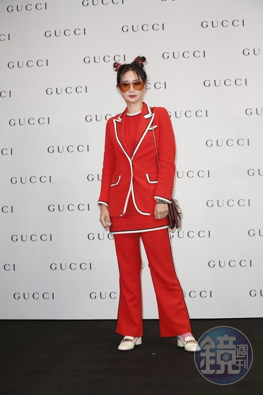 李晶晶以春麗頭髮造型，出席GUCCI活動。