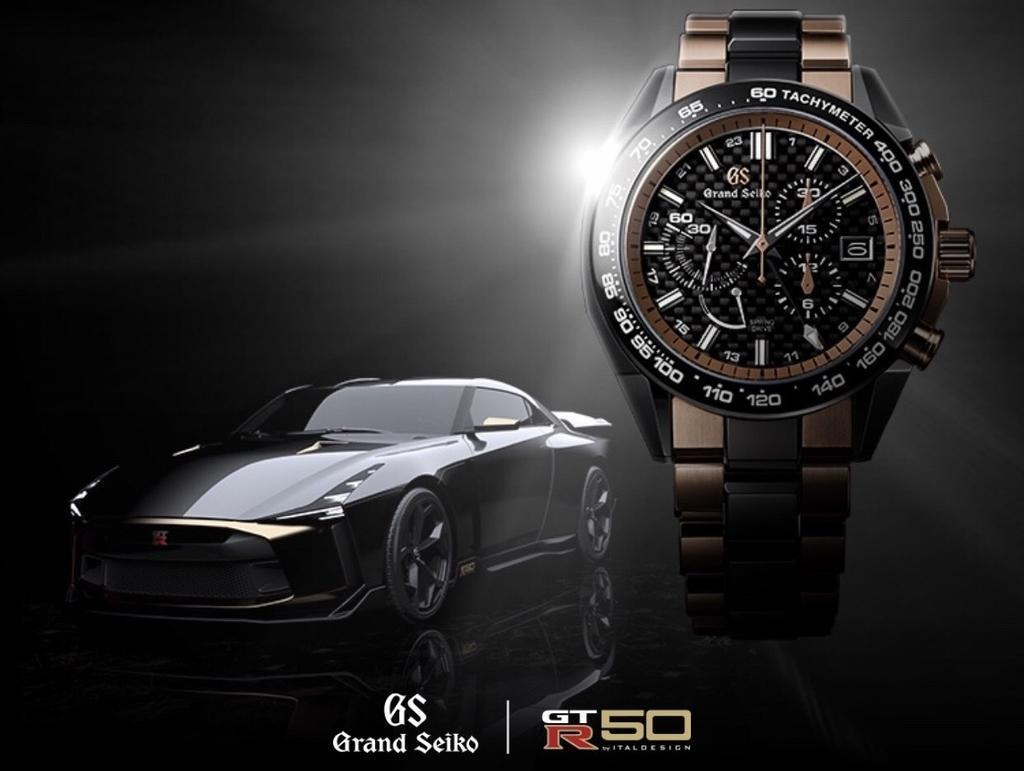 日產超級跑車GT-R50 by Italdesign日前發表，同時也宣佈與Grand Seiko合作推出Sport Collection Spring-Drive Chronograph GMT GT-R50 by Italdesign 特別版腕錶，只接受接單訂製。