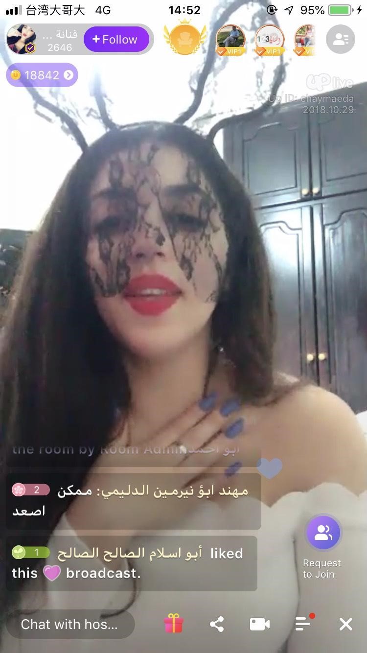 在Uplive平台上也看得到別具特色的中東主播。（Uplive提供）