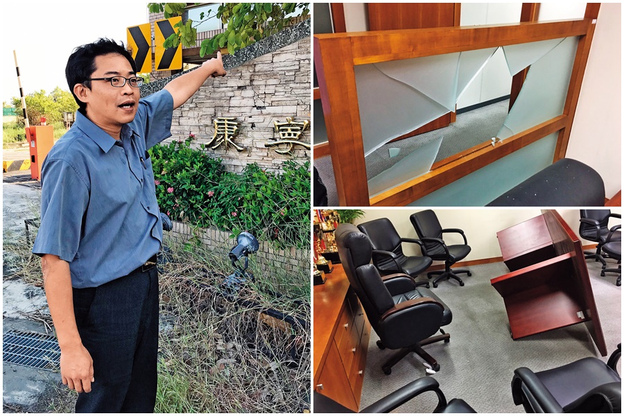 推廣教育中心林前主任為學生權益，與學校協商失敗，不滿學校態度冷漠，拿鐵椅怒砸校長室。他指控，康寧辦學態度反覆，害他被學生當成詐騙集團。