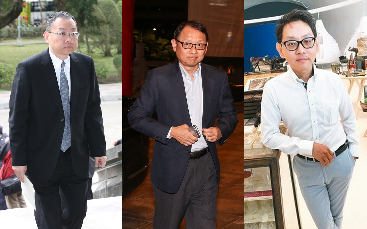 焦廷標陸續將旗下事業全數交棒給4子1女。圖依序為焦佑鈞、焦佑倫、焦佑衡。（圖左、圖中為本刊資料照，圖右翻攝自百度）