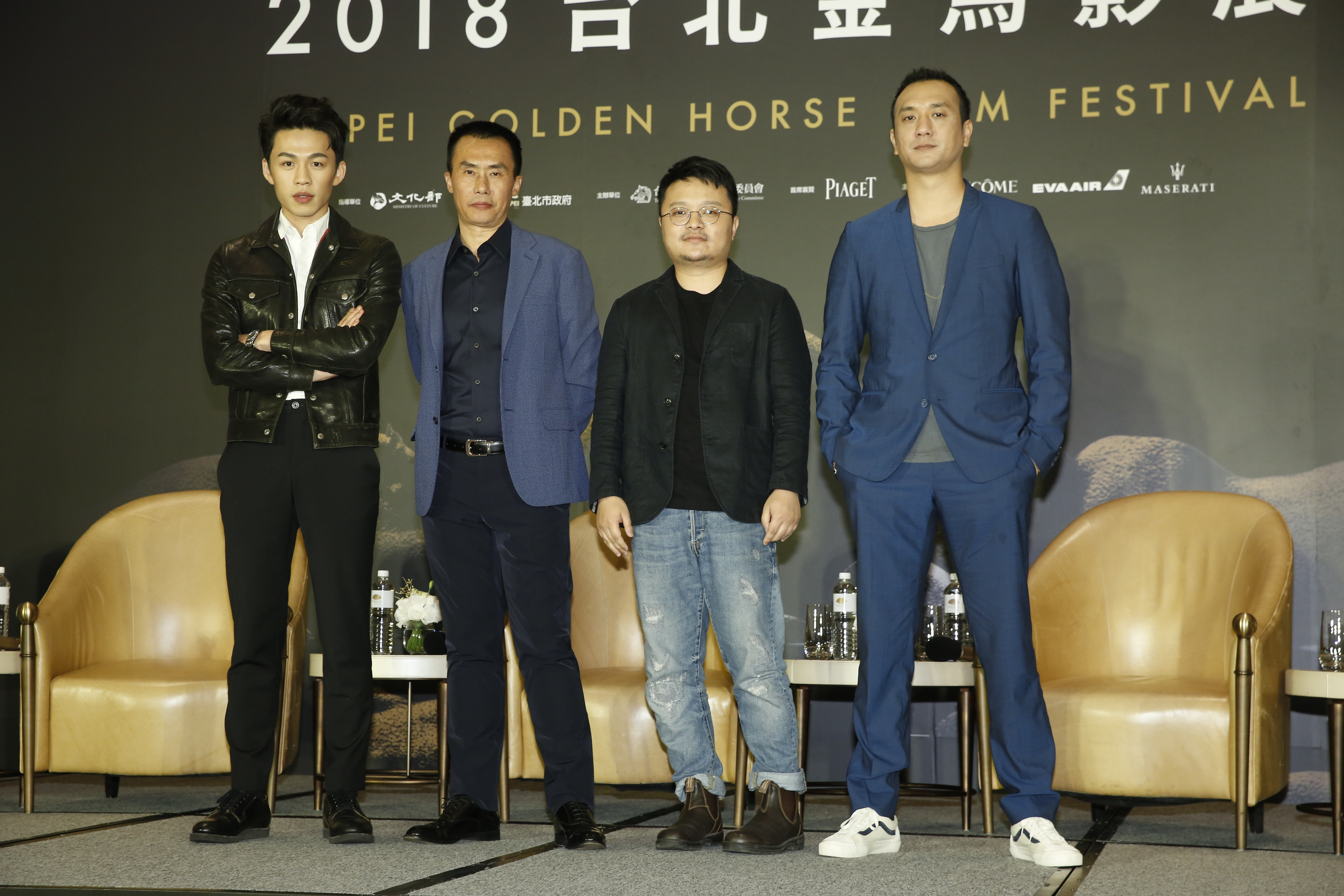 導演畢贛偕本片演員黃覺、陳永忠和李鴻其出席8日的開幕記者會。