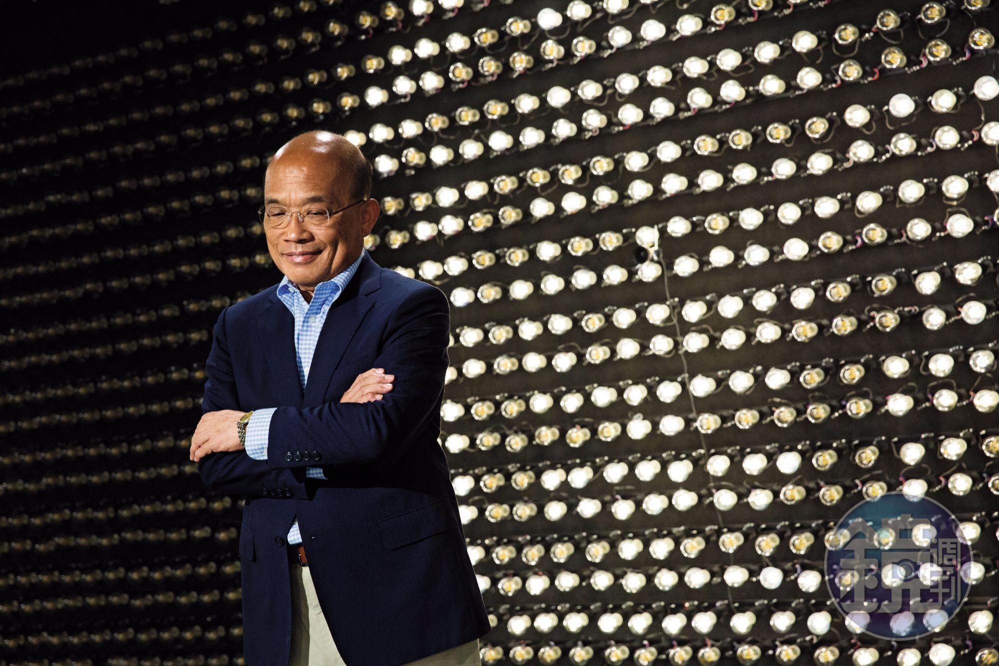 「電火球」蘇貞昌歷練豐富,從政數十載以來,始終維持著魄力十足「衝衝衝」的形象 。
