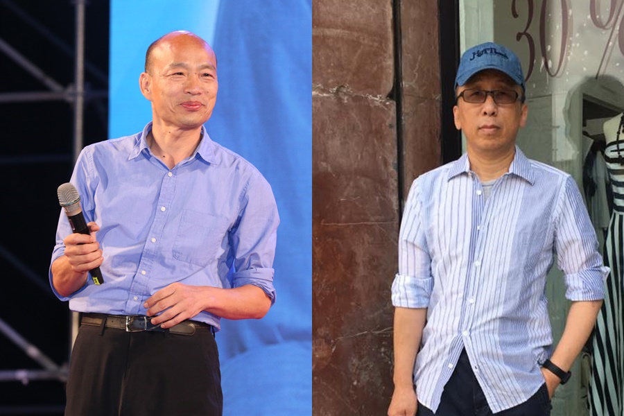 苦苓（右）再度對韓國瑜（左）提出質疑，並要他回答60道題，讓大眾知道韓國瑜對高雄的理解到底有多少。（取自苦苓臉書）