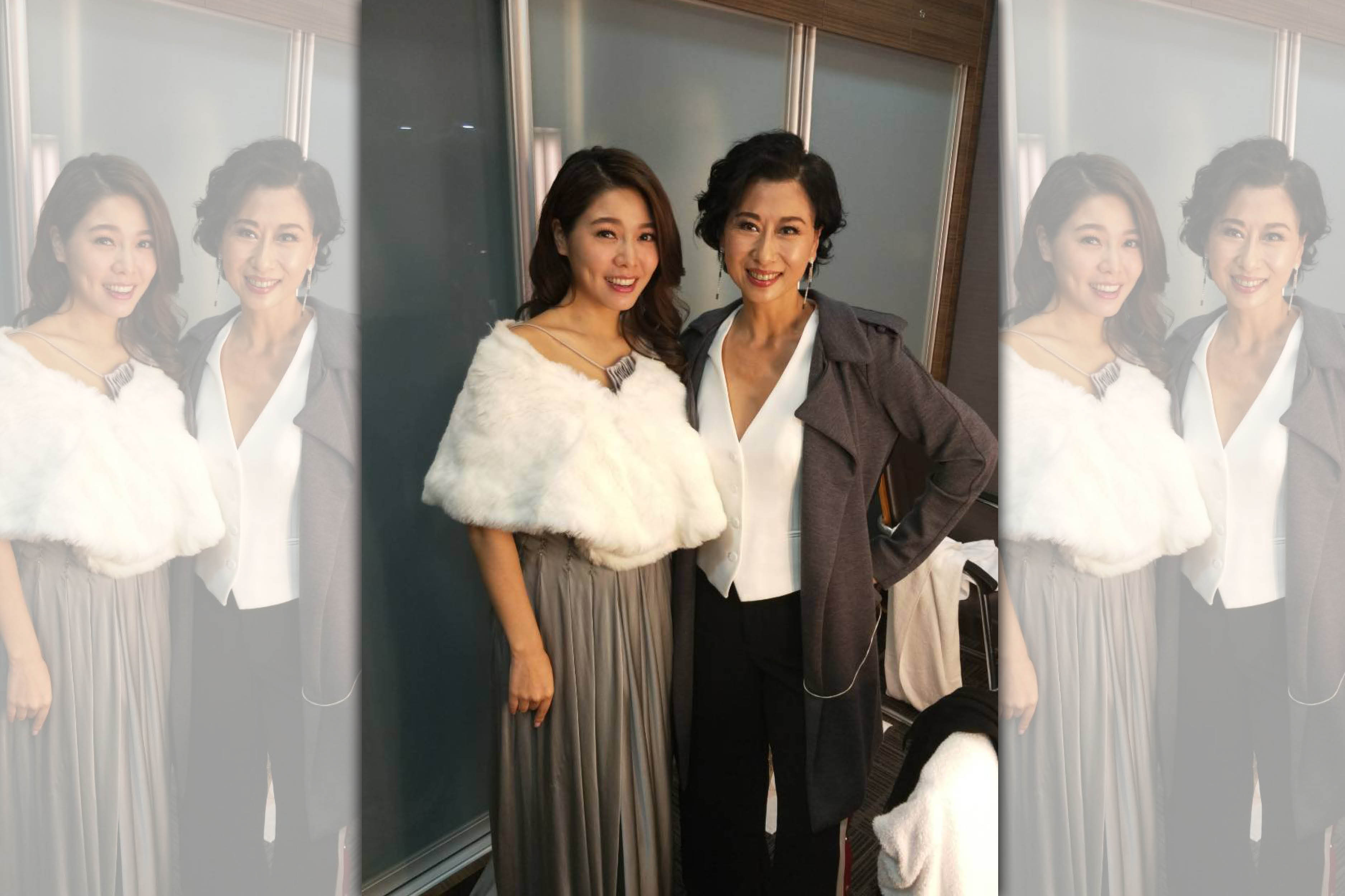 白家綺（左）在馬來西亞見到她的偶像葉蒨文，讓她非常開心。（民視提供）