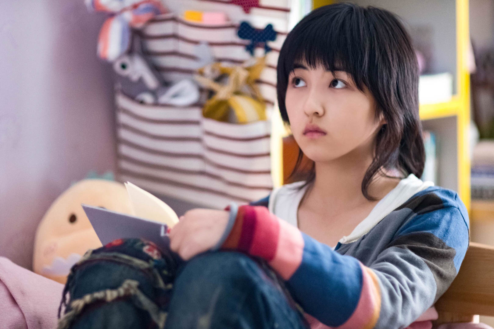 張子楓在《你好，之華》分飾兩角，一是女主角之華的青少年時期，二是之華女兒，片中角色年齡約莫17、18歲，和張子楓實際年齡一樣。（金馬執委會提供）