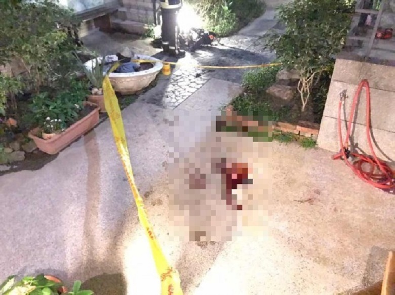 台中市一名老婦人和女兒發生口角後憤而縱火燒屋，隨即跑到住處頂樓跳樓輕生。（警方提供）