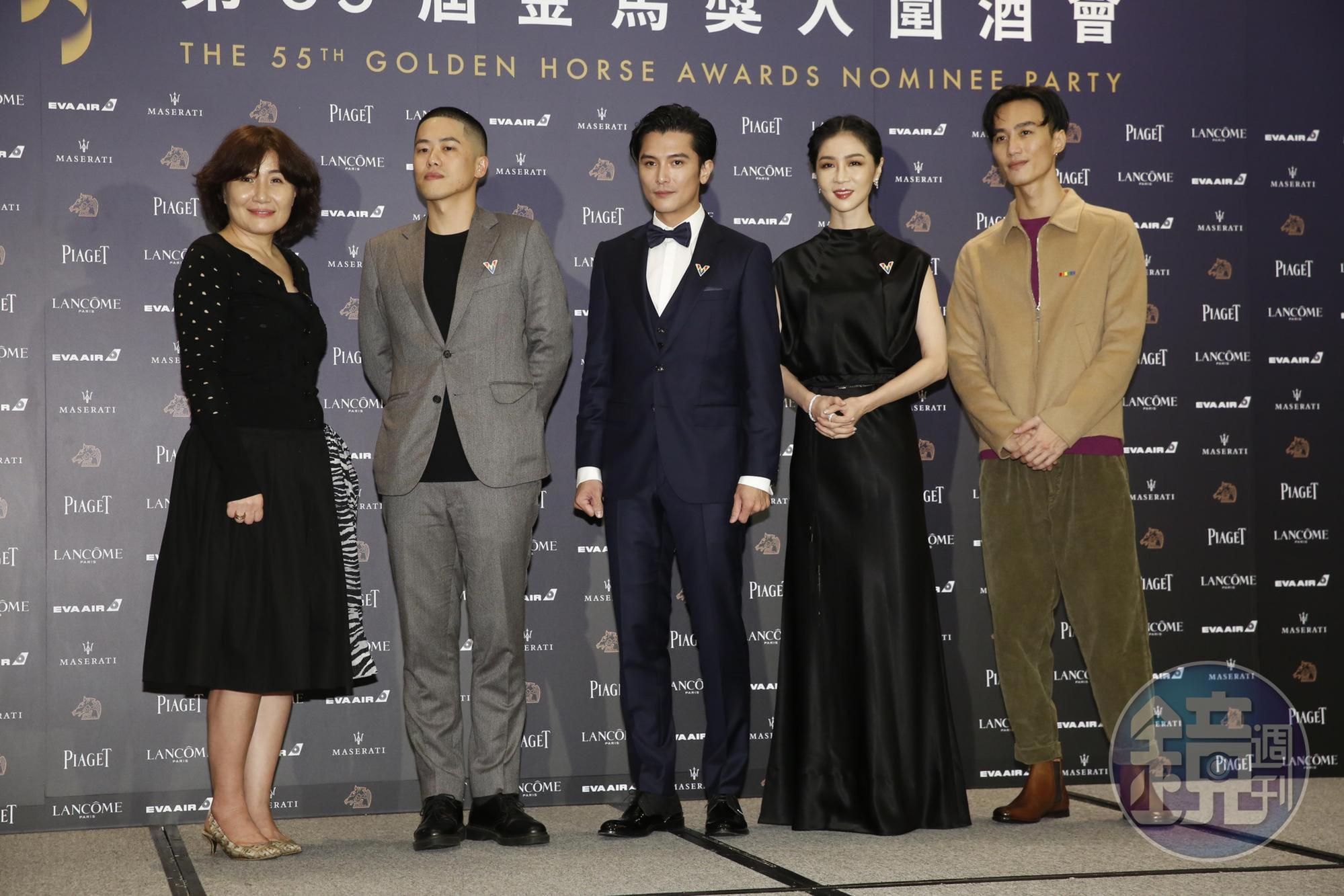 邱澤、謝盈萱、導演徐譽庭、許智彥、李英宏到場金馬入圍酒會。