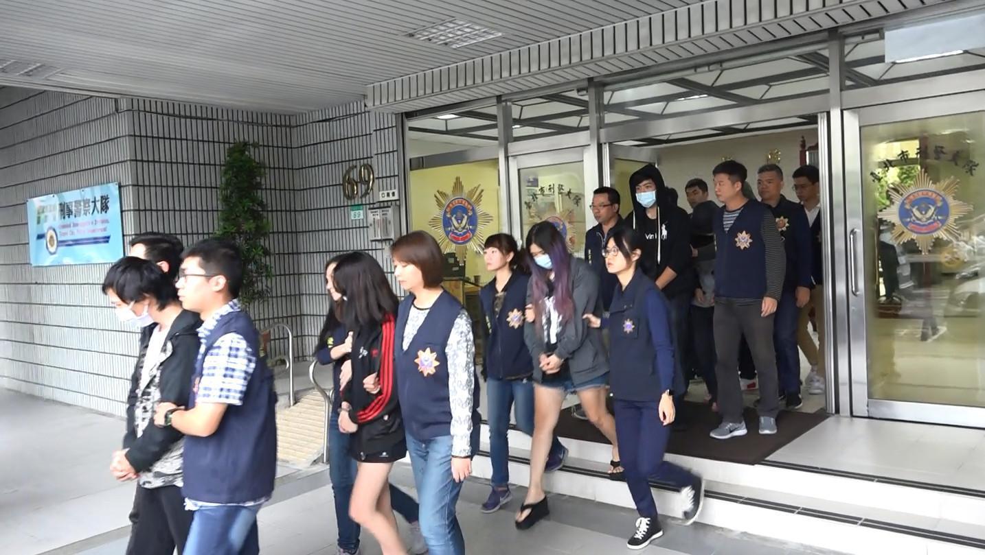 以林益民為首的犯罪組織成員17人被警方依違反組織犯罪防制條例移請桃園地檢署偵辦。（警方提供）